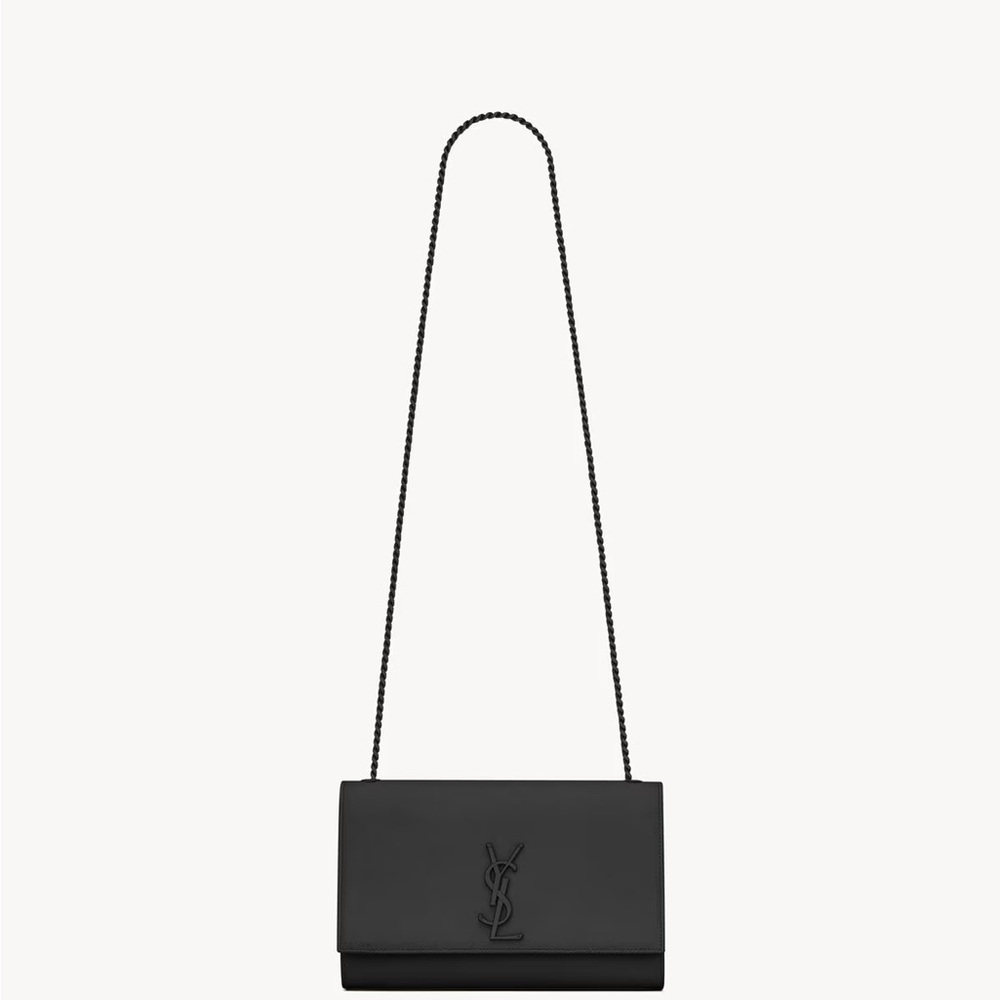 Saint Laurent YSL Medium Grain De Poudre Embossed Leather Black Shoulder Bag - Picture 2 of 16